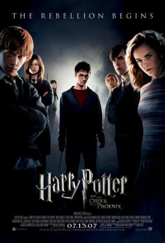 Rupert Grint, Matthew Lewis, Daniel Radcliffe, Emma Watson, Bonnie Wright, Katie Leung and Evanna Lynch in Haris Poteris ir Fenikso brolija (2007)