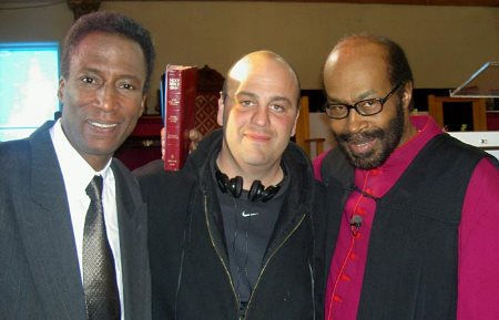 Director Joseph Ariola (center) with Michael Wright (L) and Anthony Chisholm (L)