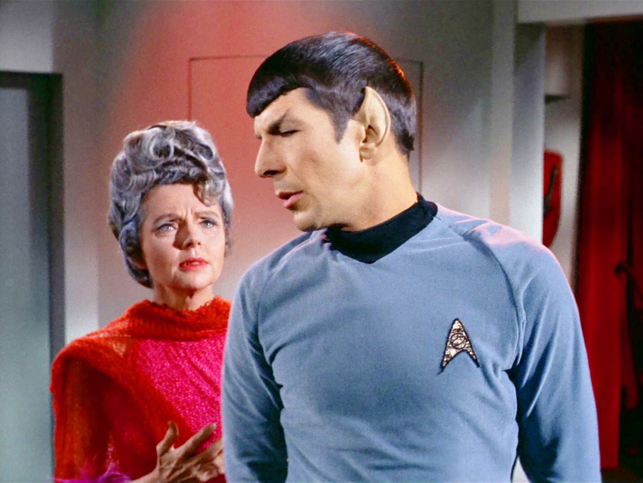Still of Leonard Nimoy and Jane Wyatt in Star Trek (1966)