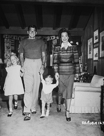 Ronald Reagan, wife Jane Wyman, son Michael and daughter Maureen