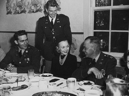 Ronald Reagan in uniform with Jane Wyman C. 1942