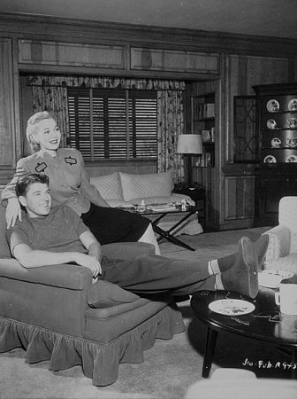 Ronald Reagan and first wife Jane Wyman at home C. 1941