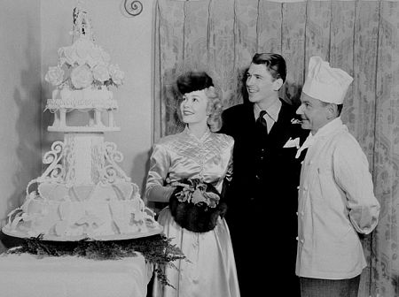 Ronald Reagan with first wife Jane Wyman on their wedding day January 26, 1940