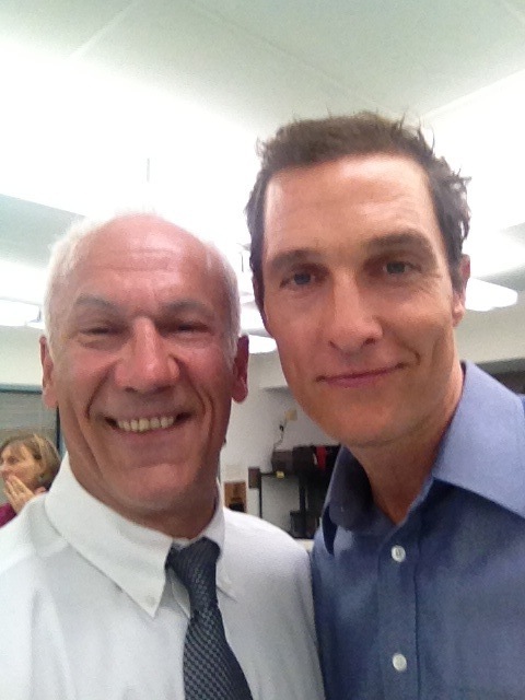 Don Yesso and Matthew McConughey between scenes on True Detective