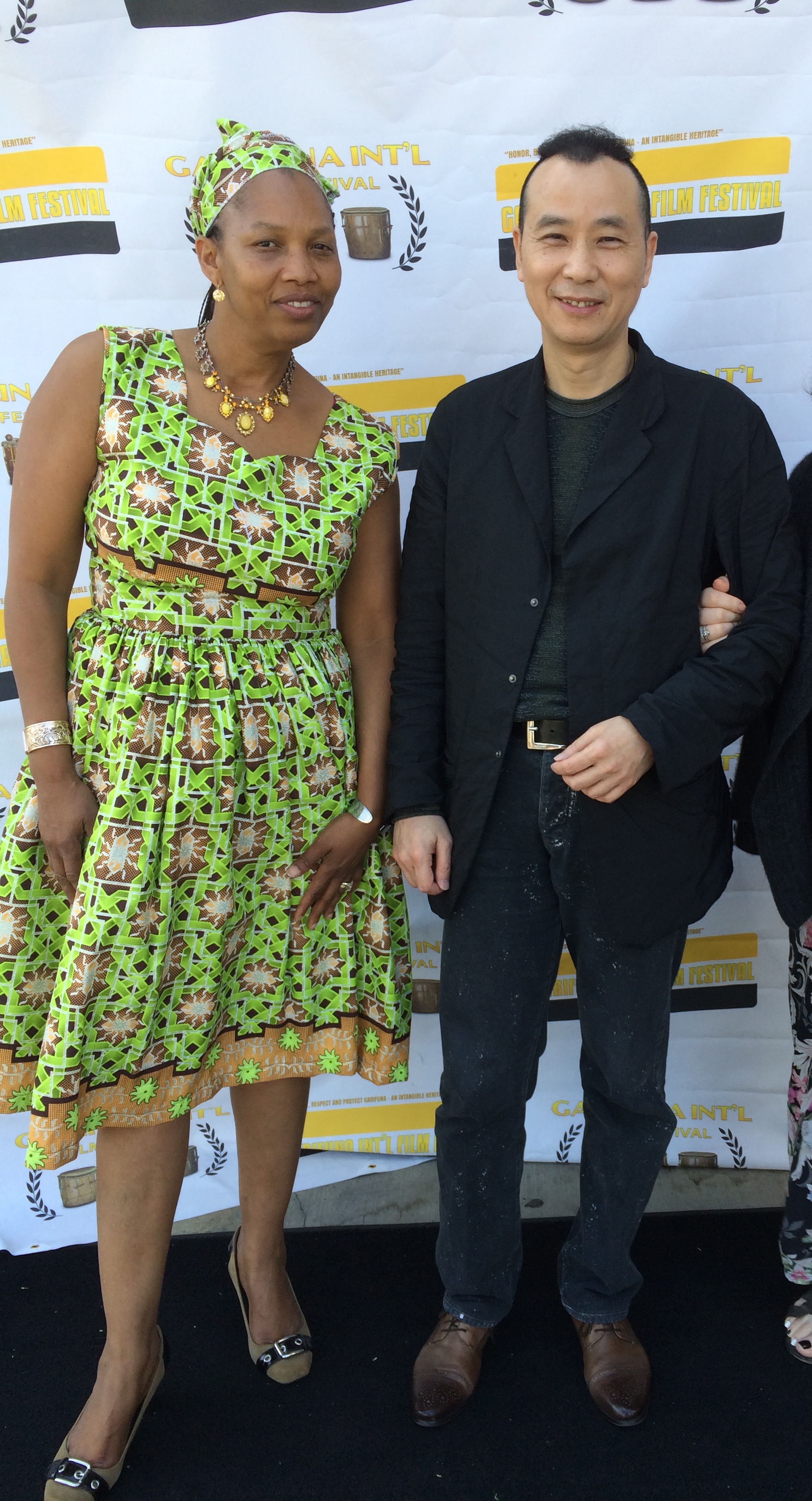 2015 with Freda Sideroff, founder of the Garifuna International Film Festival.