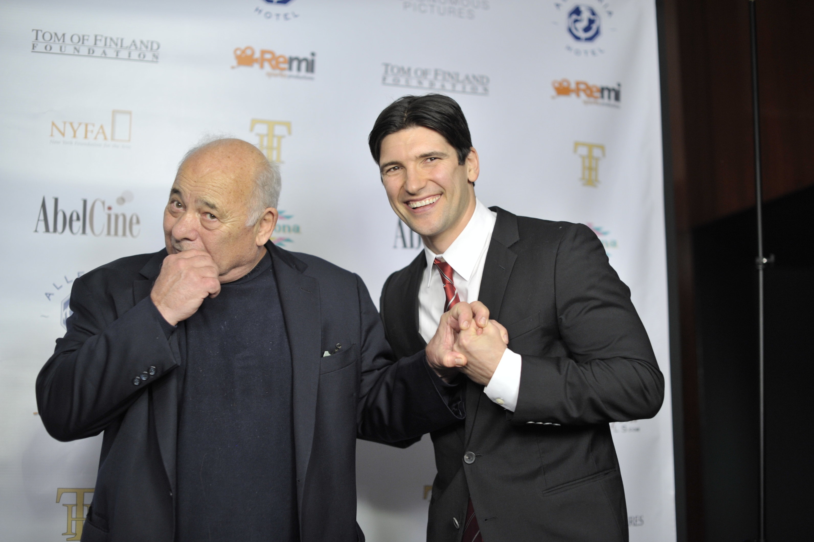 Burt Young and Jacques Mitchell at the NYC premiere of Tom in America at the Cantor Film Center (2014).