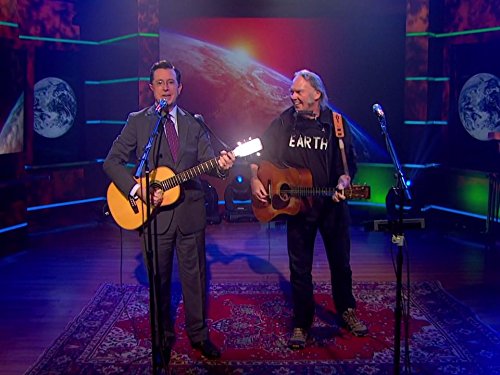 Still of Stephen Colbert and Neil Young in The Colbert Report (2005)