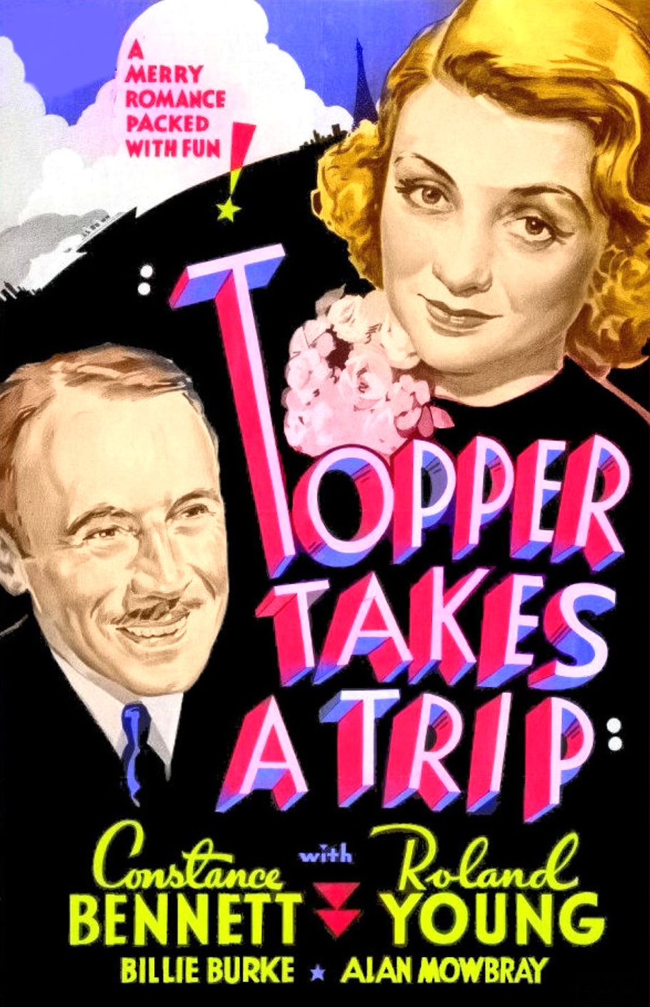 Constance Bennett and Roland Young in Topper Takes a Trip (1938)