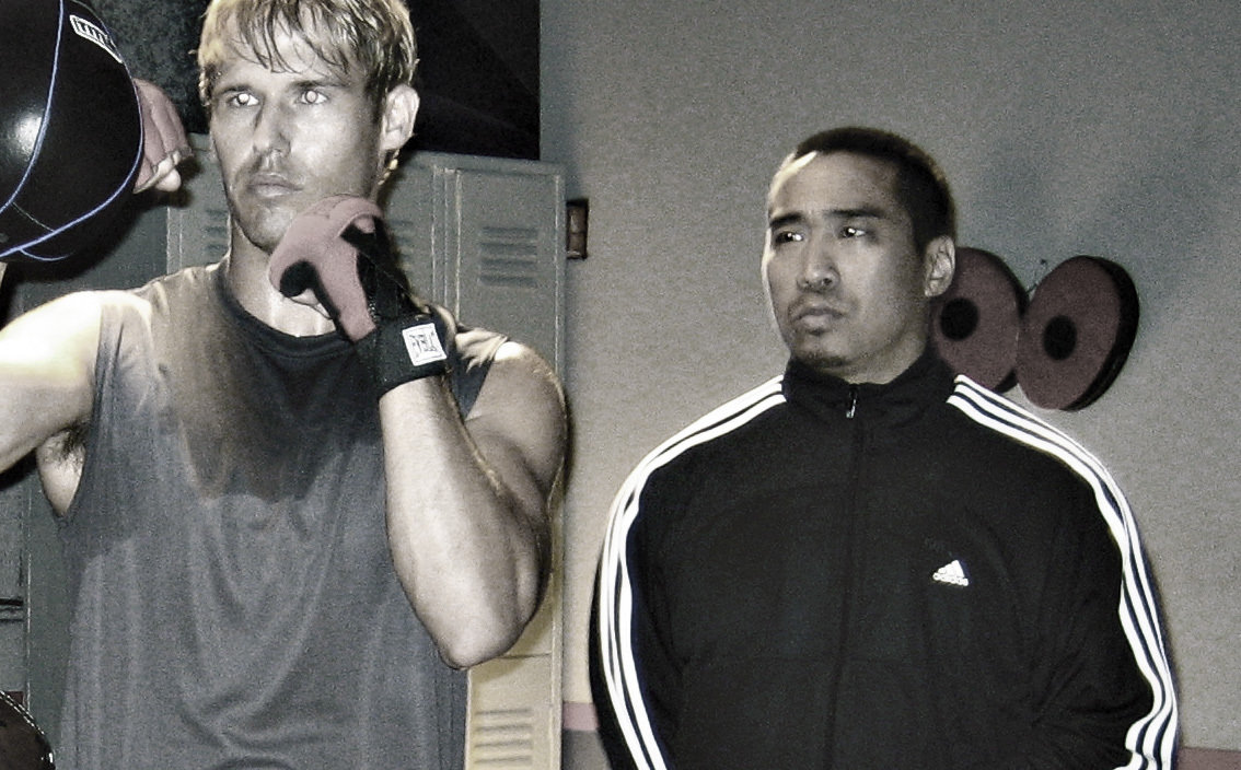 Alex Nesic and Ron Yuan as boxer(Robert Stevens) and trainer(Joe Scar) in 