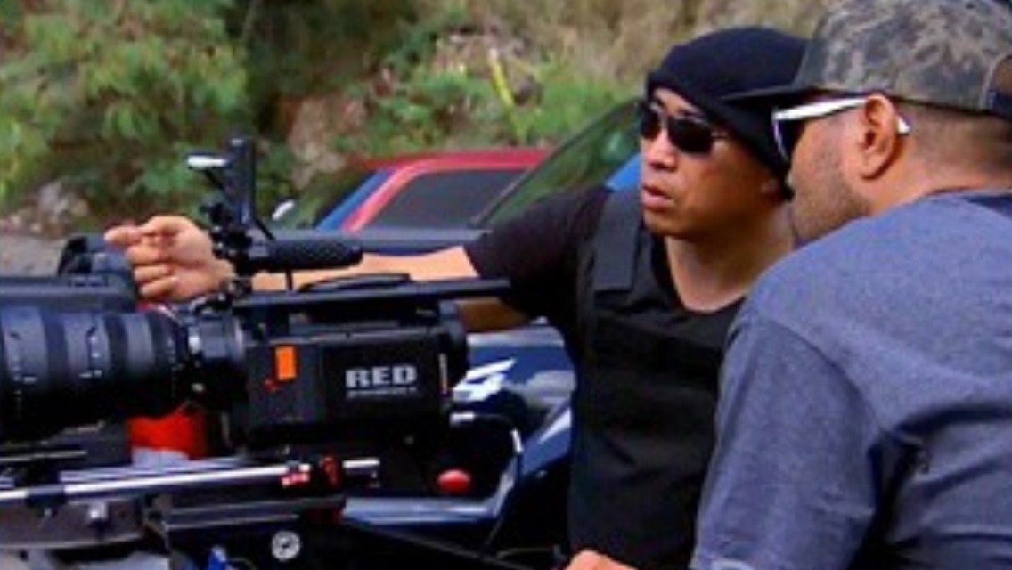 Director Ron Yuan sets up a shot with DP Vince Keala Lucero - 
