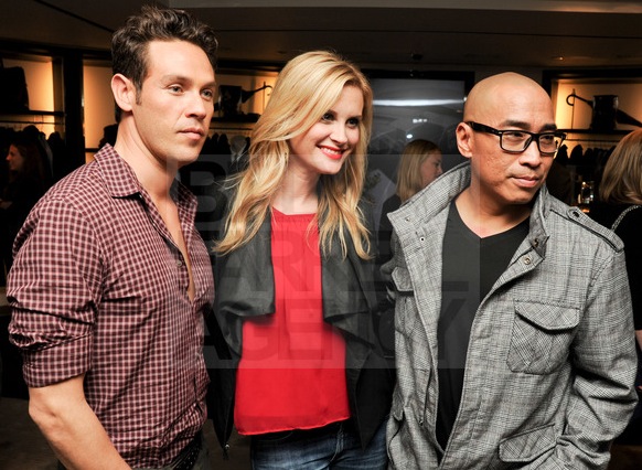 Kevin Alejandro, Bonnie Somerville and Ron Yuan at The Britain Watch Celebration hosted by Burberry and Wall Street Journal.