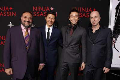 Joel Silver, James McTeigue, Rick Yune and Rain at event of Ninja Assassin (2009)