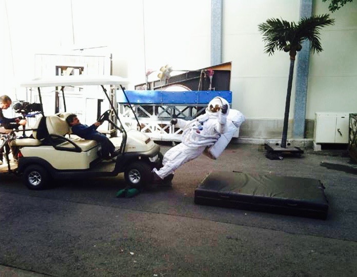 Stunt Performer James Zahnd in a Spacesuit