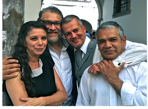 Novelist Carmen Boullosa, Actors Joaquin Cosio and Mario Zaragoza, director Antonio Zavala Kugler.