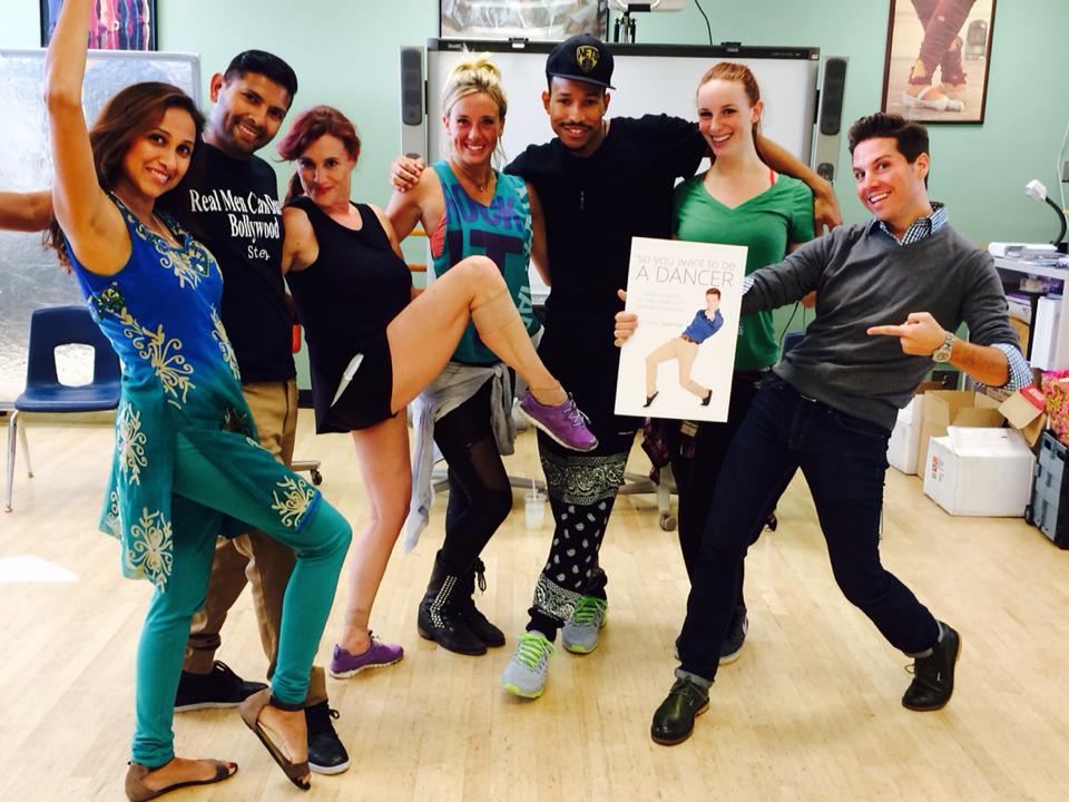 Michelle Zeitlin, Workshop Producer with Raja and Yogen from Bollywood Step, Matthew Shaffer, with his new Book in market 2015; and dancers Hilary Braeger, Allison Eversol and Jian