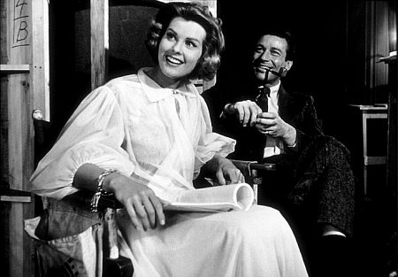 Efrem Zimbalist, Jr. and Janet Lake on the set of 