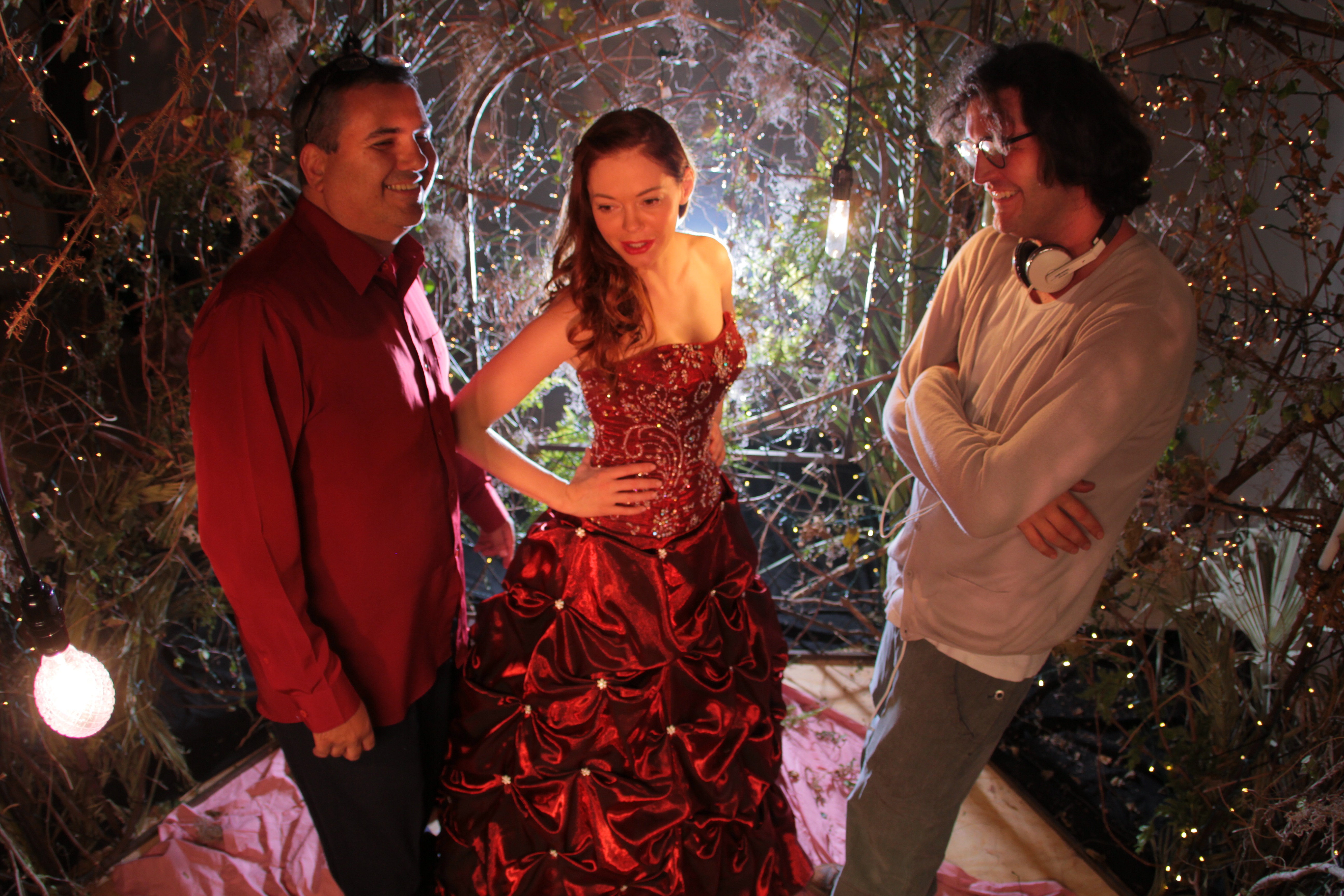 Daniel Zirilli, Rose McGowan, John La Tier on the set of The Tell-Tale Heart. (New Orleans, Oct, 2011).
