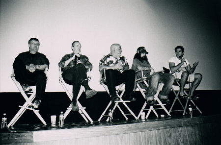 Directors Tobe Hooper, Wes Craven, Stuart Gordon, Rob Zombie and Eli Roth at the 2003 Mania Fest 