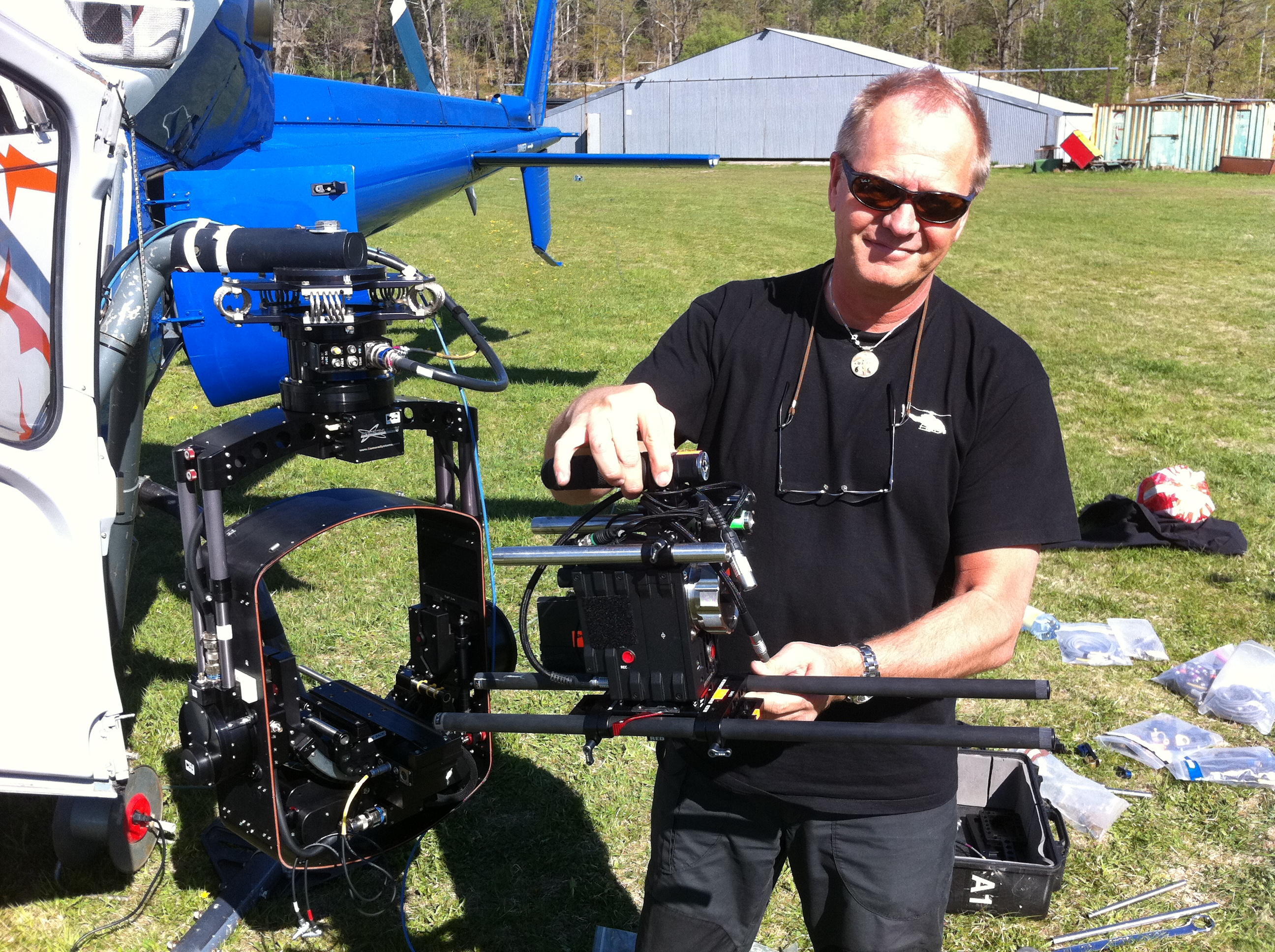 A happy Peter Degerfeldt installing the RED Epic 5K camera in to the Stab C gyro