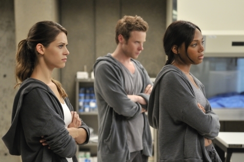 Still of Lyndsy Fonseca, Ashton Holmes and Tiffany Hines in Nikita (2010)