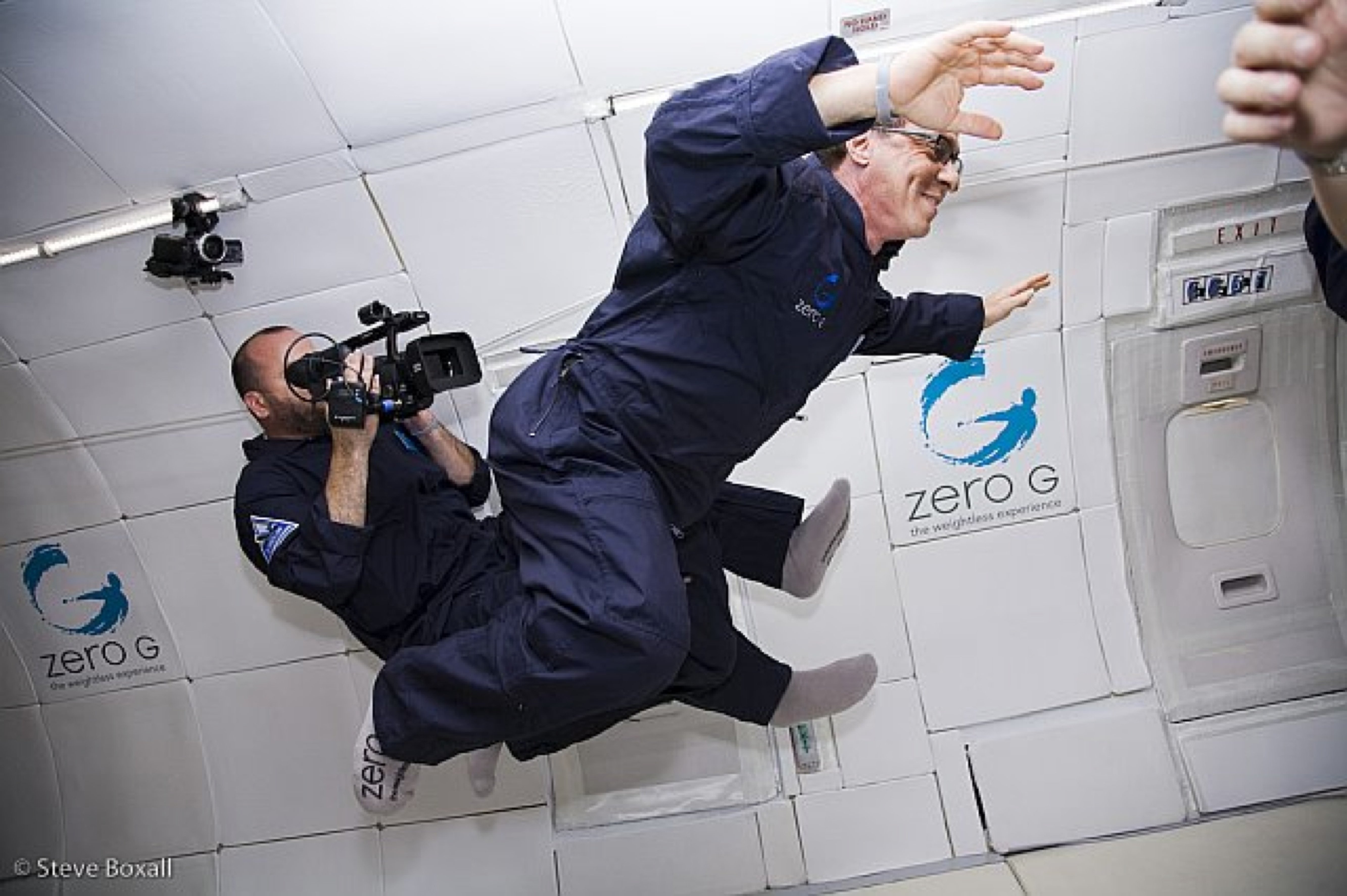 Barry Ptolemy films Ray Kurzweil on a Zero Gravity flight for Transcendent Man.