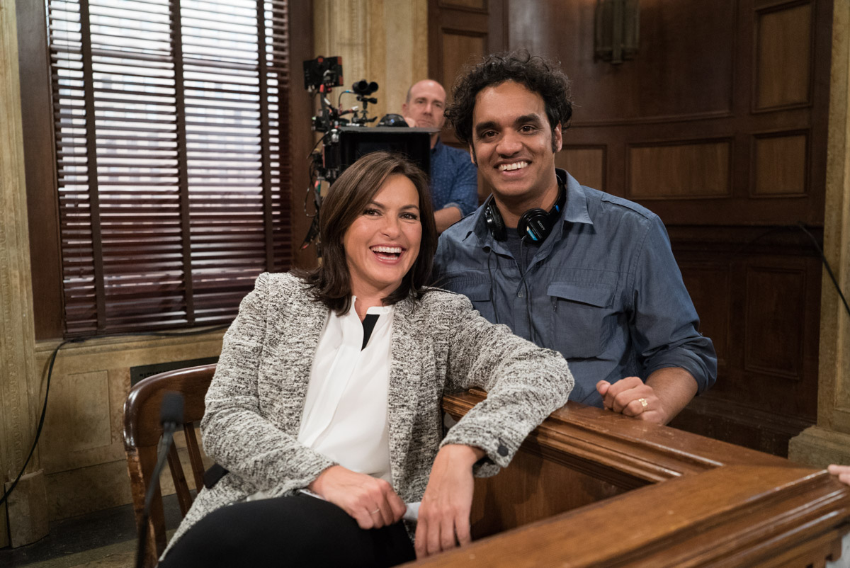 Mariska Hargitay with director Sharat Raju on the set of 