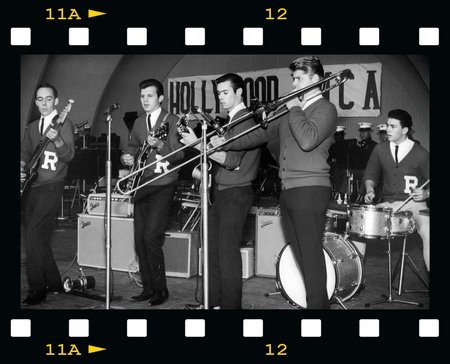 Michael Z. Gordon (second from the left) and The Routers at the Hollwood Bowl