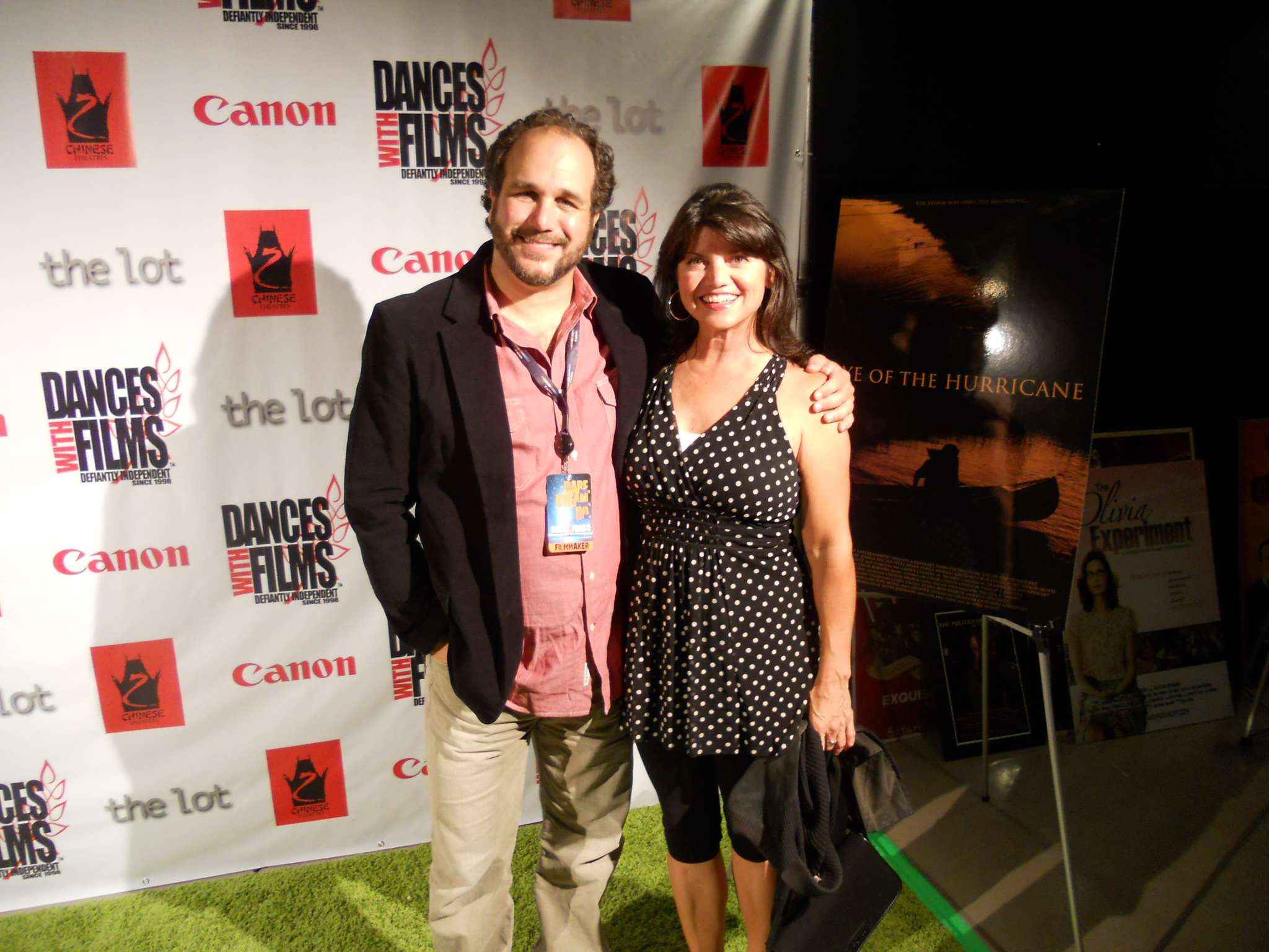 Dances with Films Festival. Carrie Barton with Eye of the Hurricane's Director, Jesse Wolfe. Grauman's Chinese Theater.