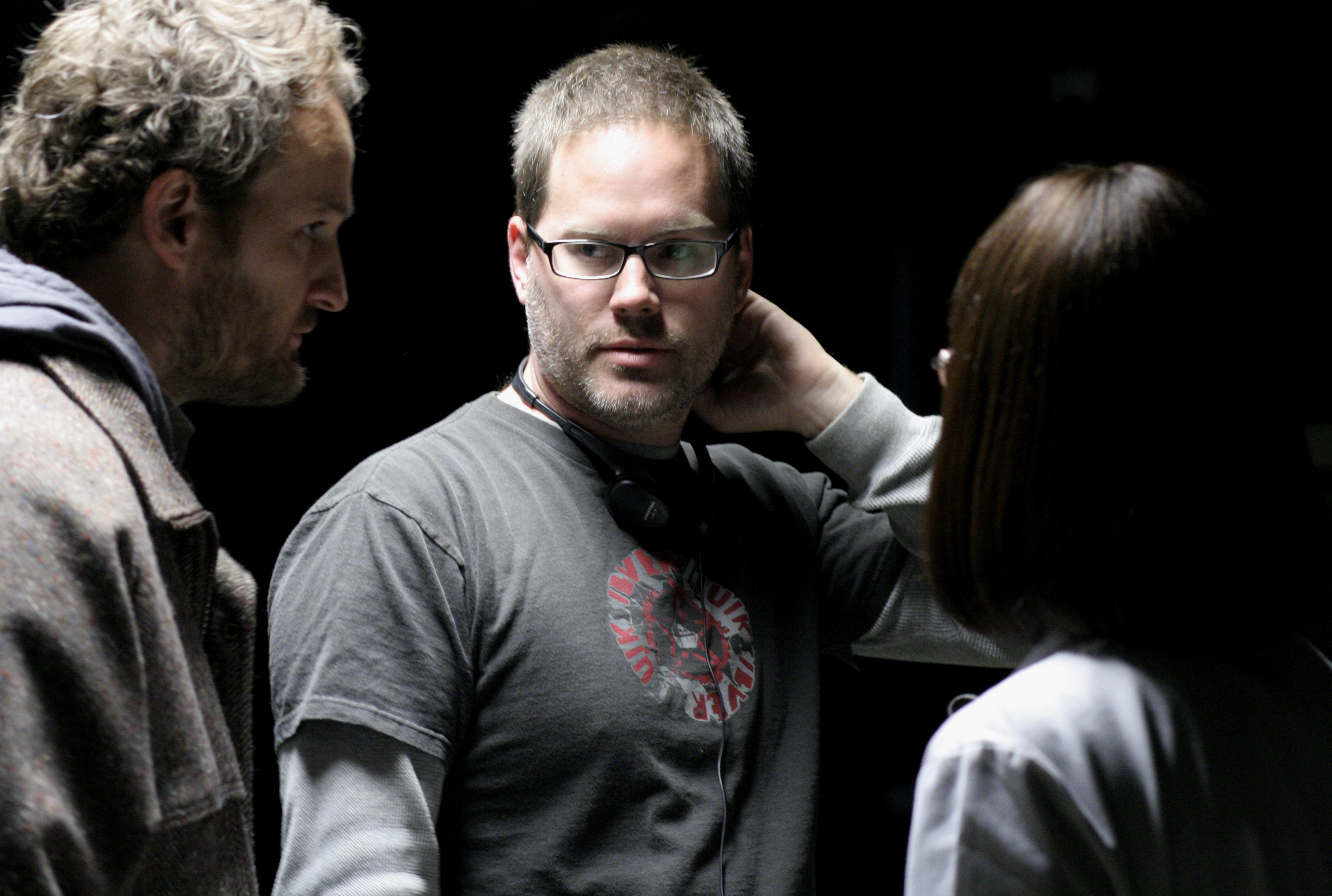 Bill Purple directing Jason Clarke and Jessica Biel