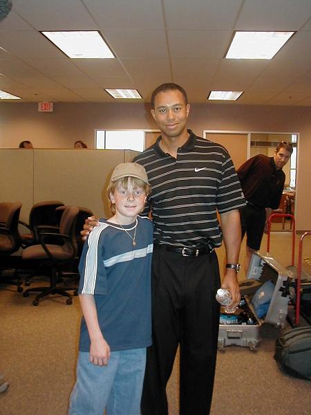 Adam Hicks and Tiger Woods