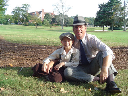 Jim Schmidt with his son, Max Schmidt, on the set of STROKE OF GENIUS. Eastlake Country Club, Atlanta, GA.