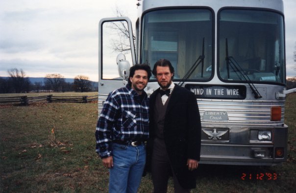 with Randy Travis on set of 