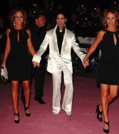 Prince and Twinz Maya McClean and Nandy McClean attended a Matthew Williamson show during London Fashion Week 2007