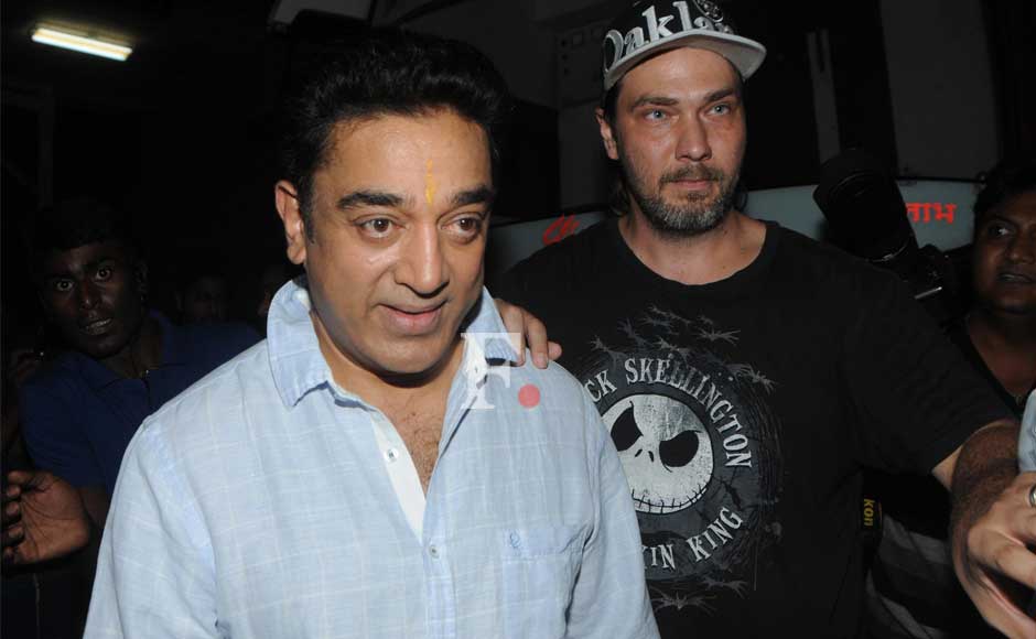 With Kamal Haasan in Mehboob Studios, Bandra, Mumbai, India. Spring 2012.