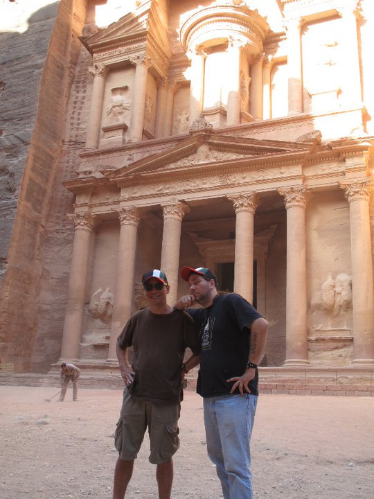 Filming Petra, Jordan with Boontawee Taweepasas. July 2011.