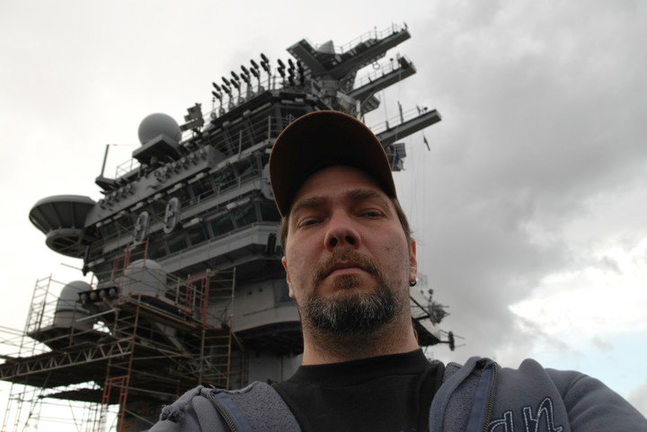 Jude S. Walko on the USS Nimitz/Carl Vinson/Ronald Reagan tour in San Diego, CA. April, 2010.