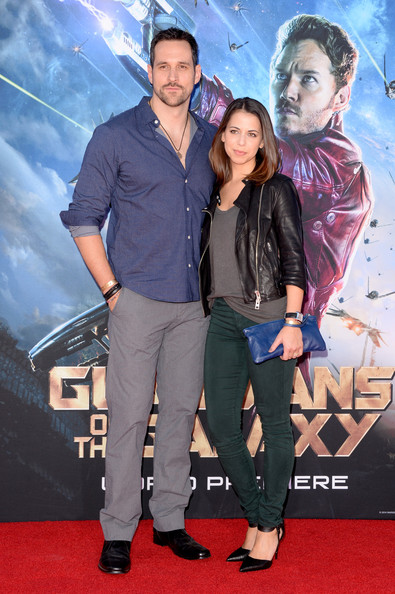 Travis Willingham (L) and Laura Bailey attend the premiere of Marvel's 