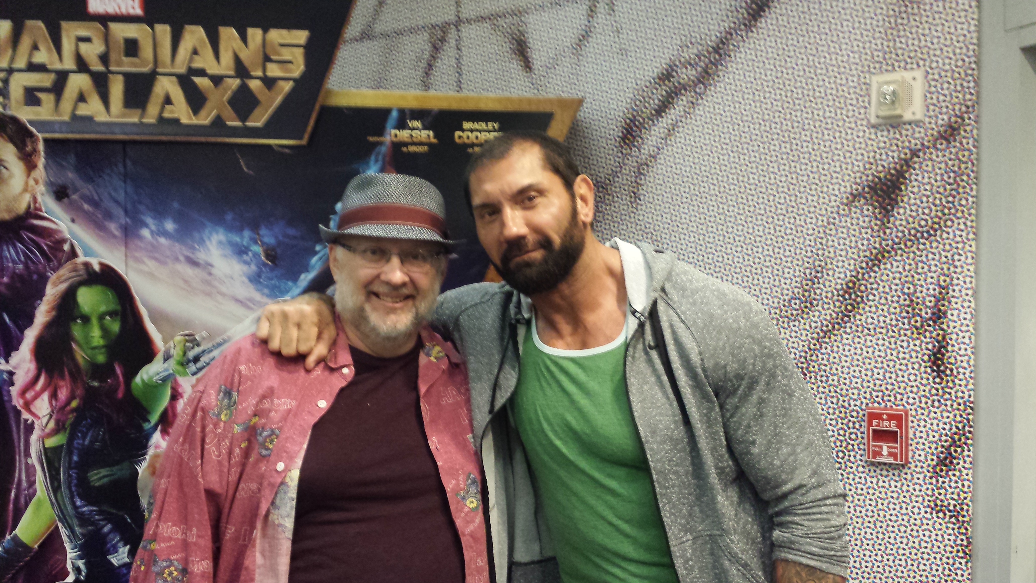 Joe Ochman & Dave Bautista (Drax) at Disney for a private screening of Marvel's Guardians of the Galaxy.