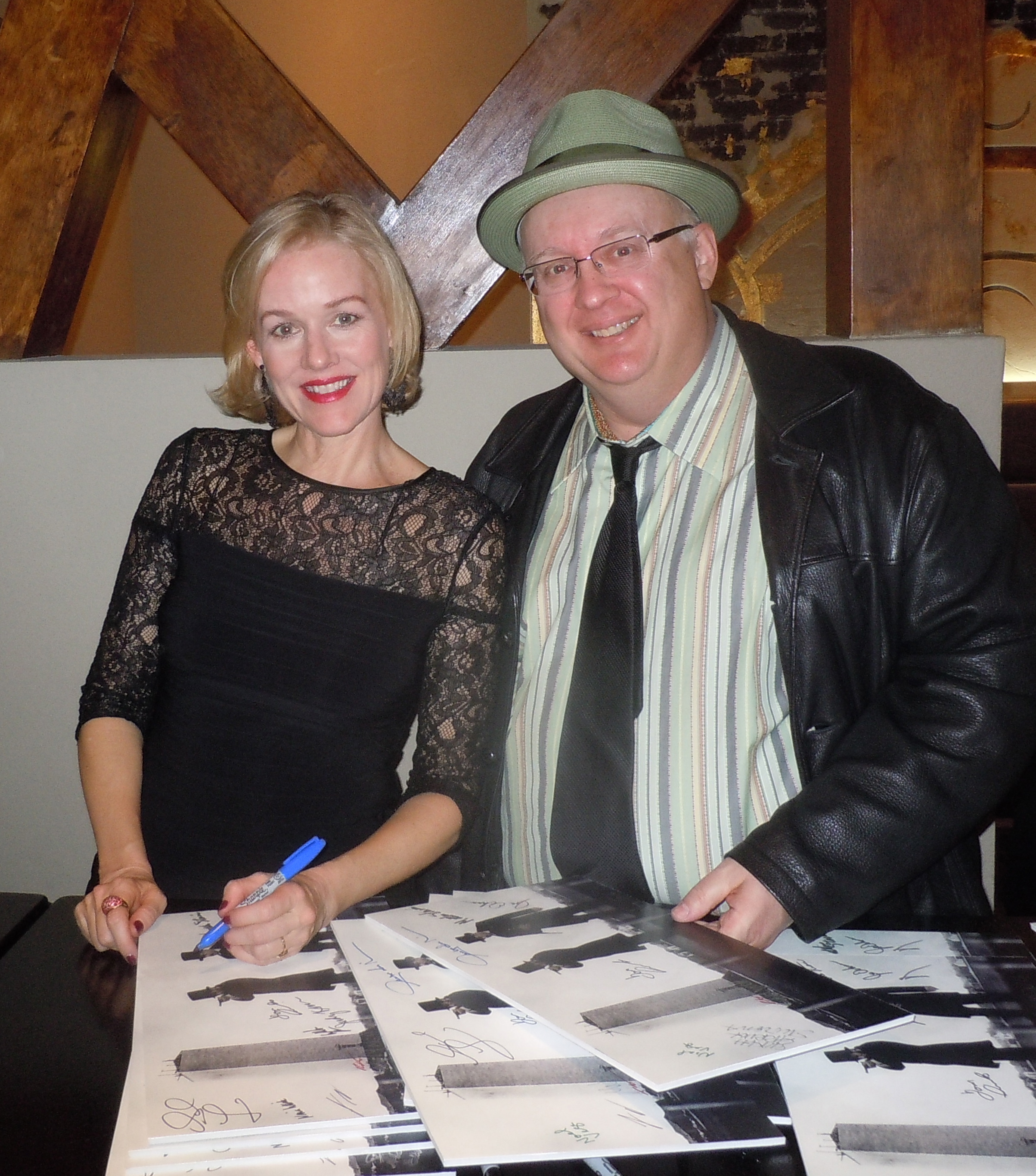 Signing photos with the wonderful Penelope Ann Miller at the premiere of SAVING LINCOLN