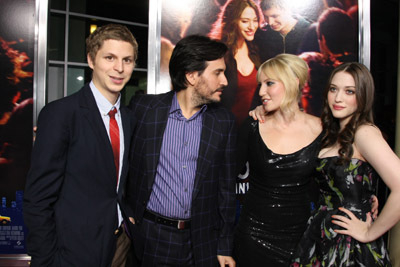 Michael Cera, Ari Graynor, Peter Sollett and Kat Dennings at event of Nick and Norah's Infinite Playlist (2008)