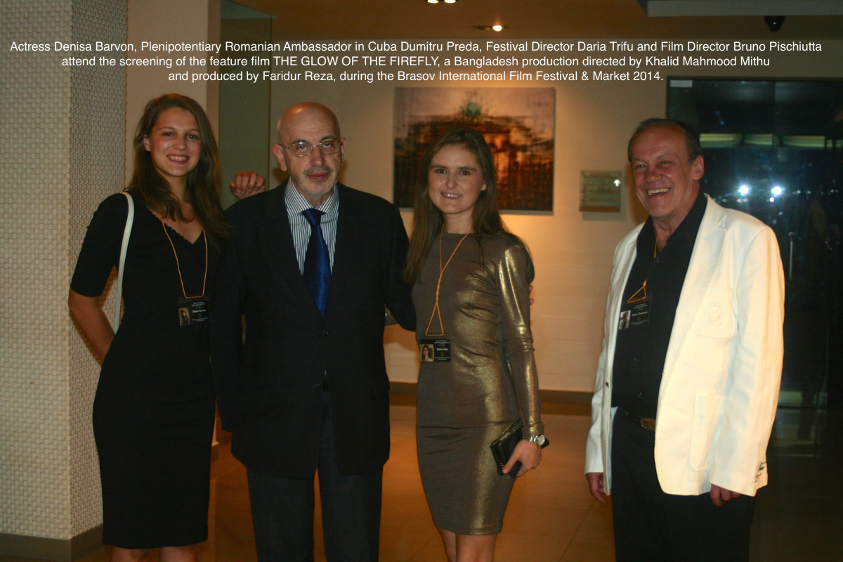 Actress Denisa Barvon, Plenipotentiary Romanian Ambassador in Cuba Dumitru Preda, Film Producer & Festival Director Daria Trifu and Film Director Bruno Pischiutta attend the Brasov International Film Festival & Market 2014