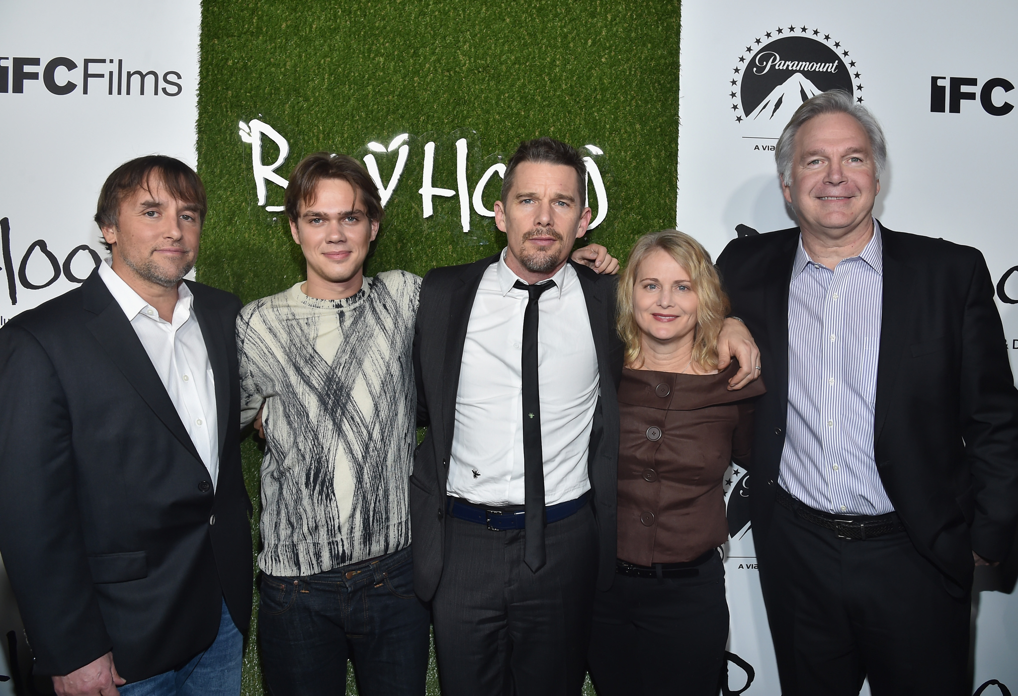 Ethan Hawke, Richard Linklater, Jonathan Sehring, Cathleen Sutherland and Ellar Coltrane at event of Vaikyste (2014)