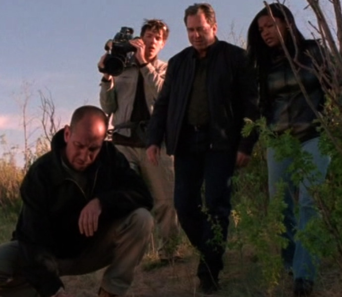 Matthew Currie Holmes with Miguel Ferrer, Nia Long and Beau Bridges in Sightings: Heartland Ghost Directed by Brian Trenchard-Smith