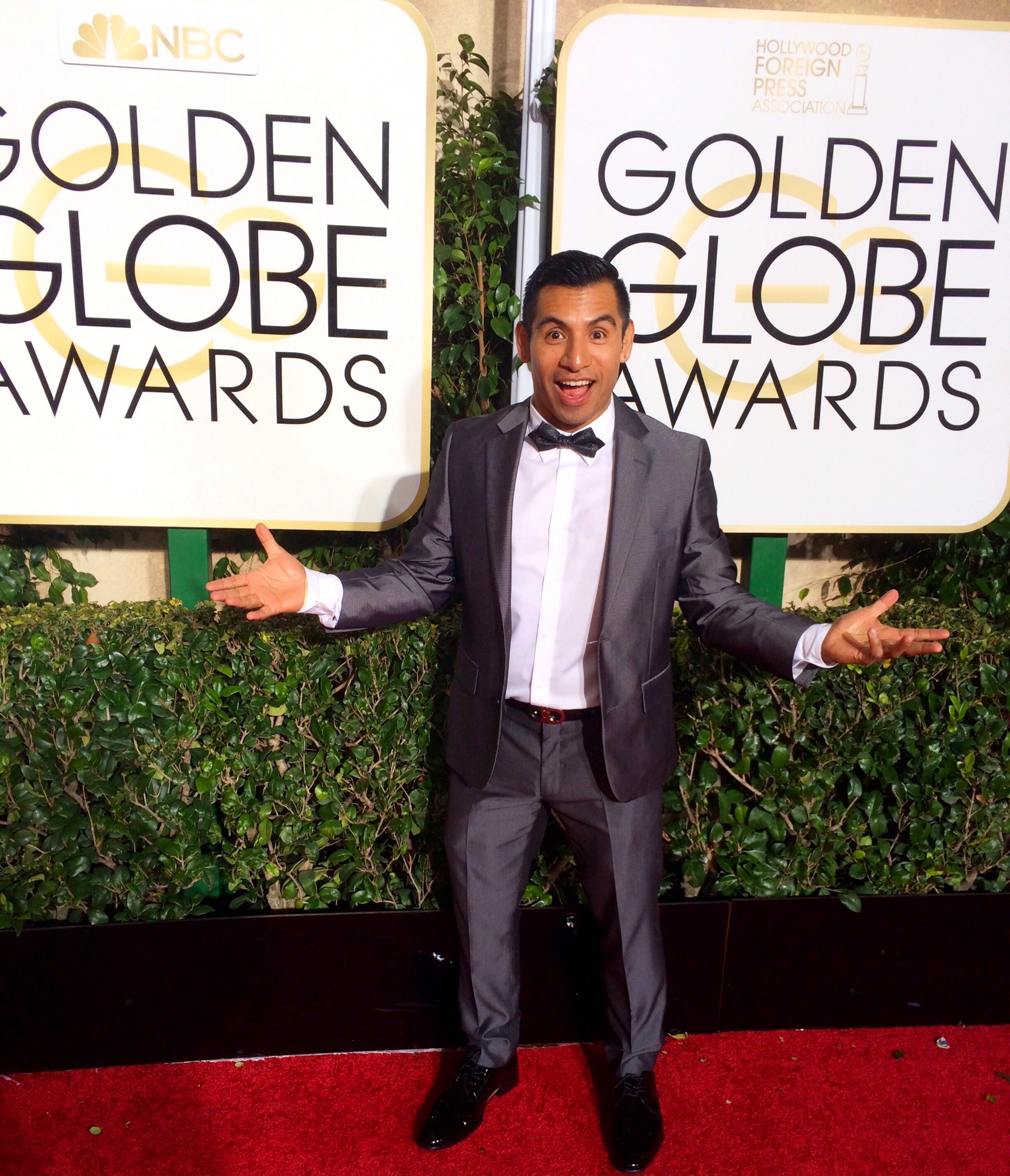 Actor Eloy Mendez attending the 2015 Golden Globe Awards.
