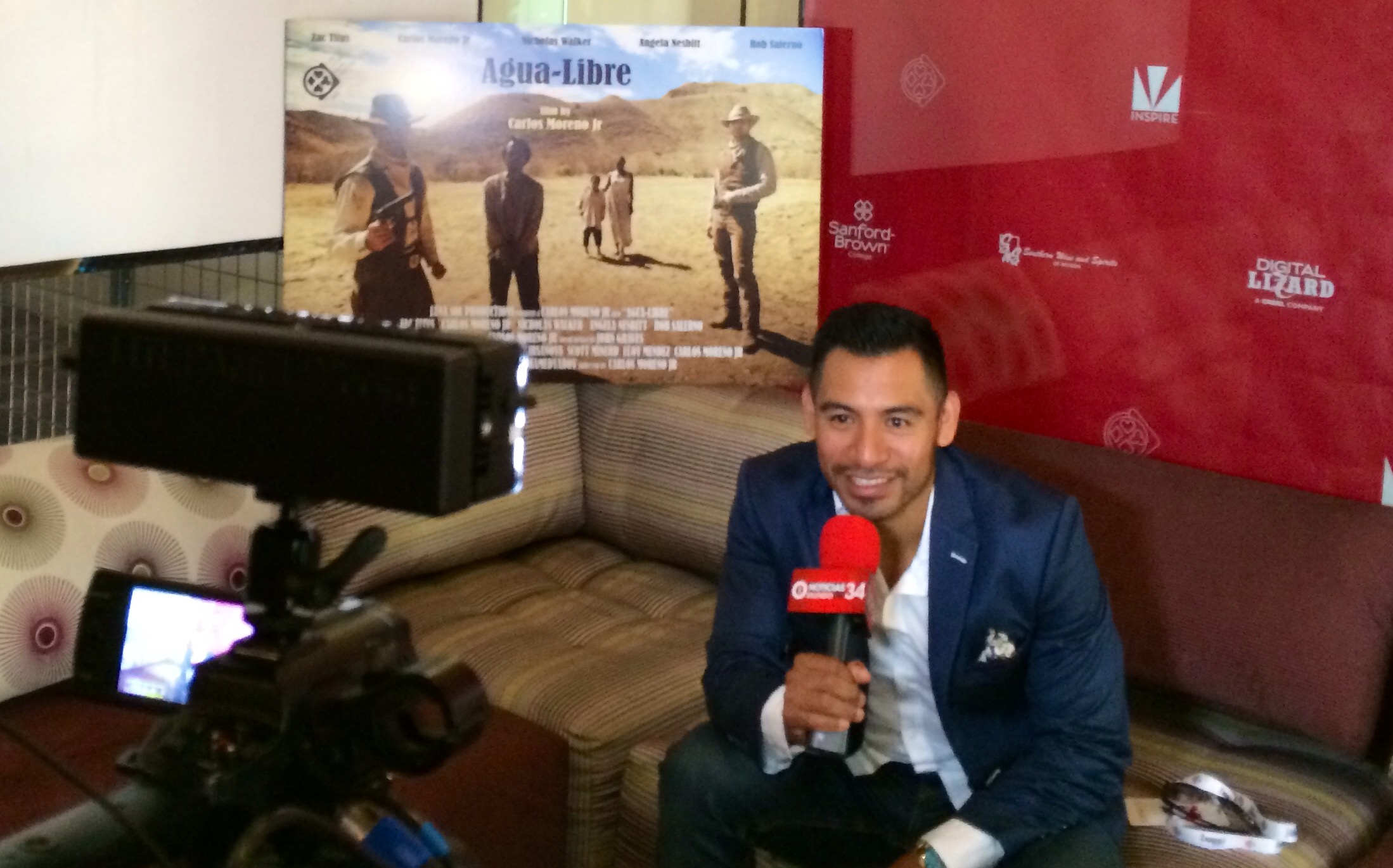 Actor Eloy Mendez doing press at the 2014 Las Vegas Int. Film Festival.