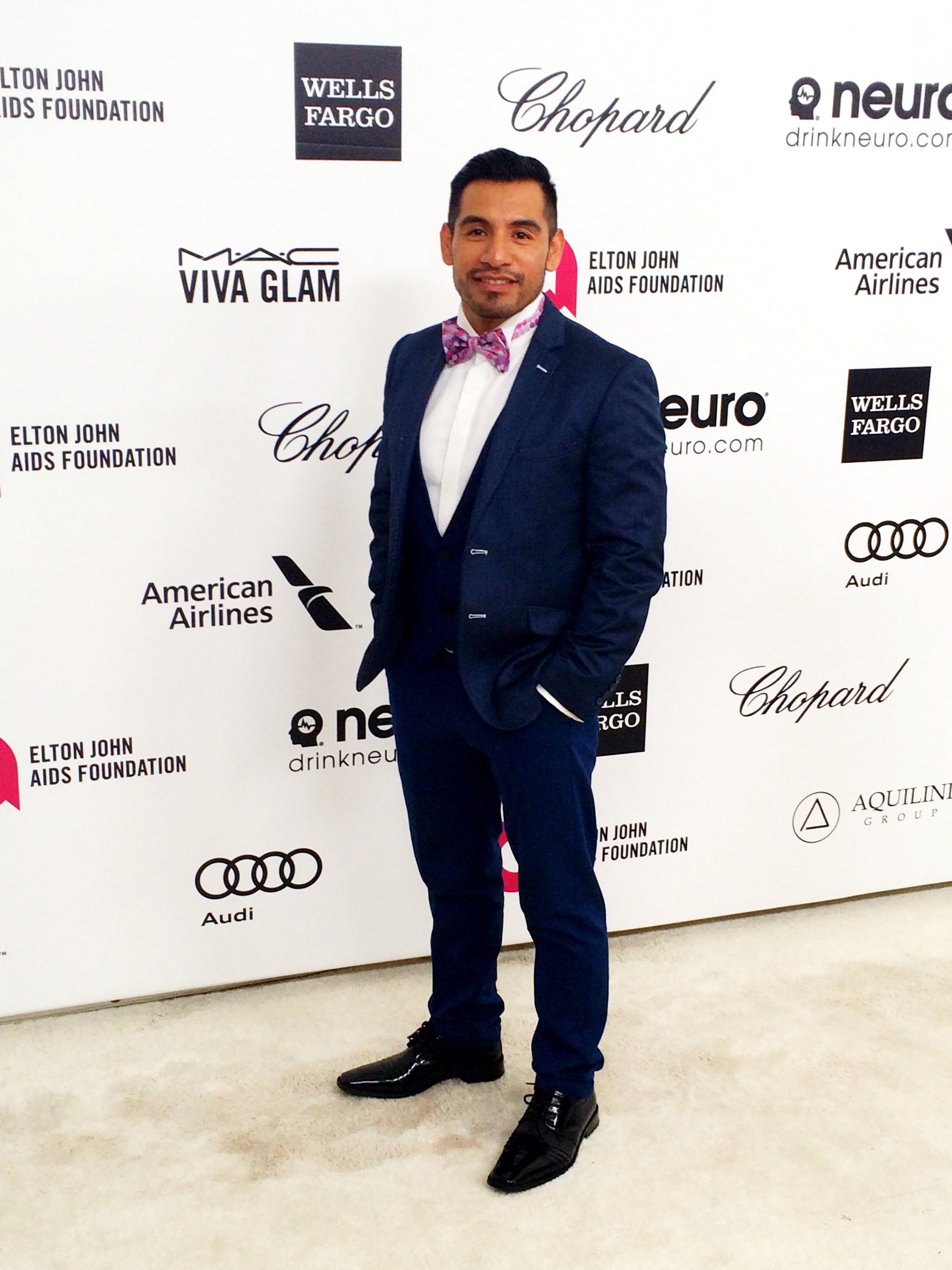 Actor Eloy Mendez attending the Elton John's Oscars party.