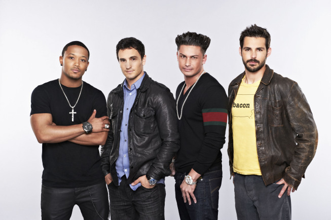 Still of Jeremy Bloom, Jason Cook, Romeo Miller and Paul 'Pauly D' DelVecchio in The Choice (2012)