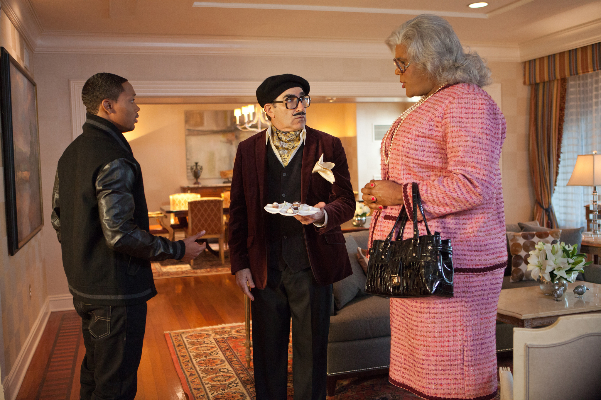 Still of Eugene Levy, Romeo Miller and Tyler Perry in Madea's Witness Protection (2012)