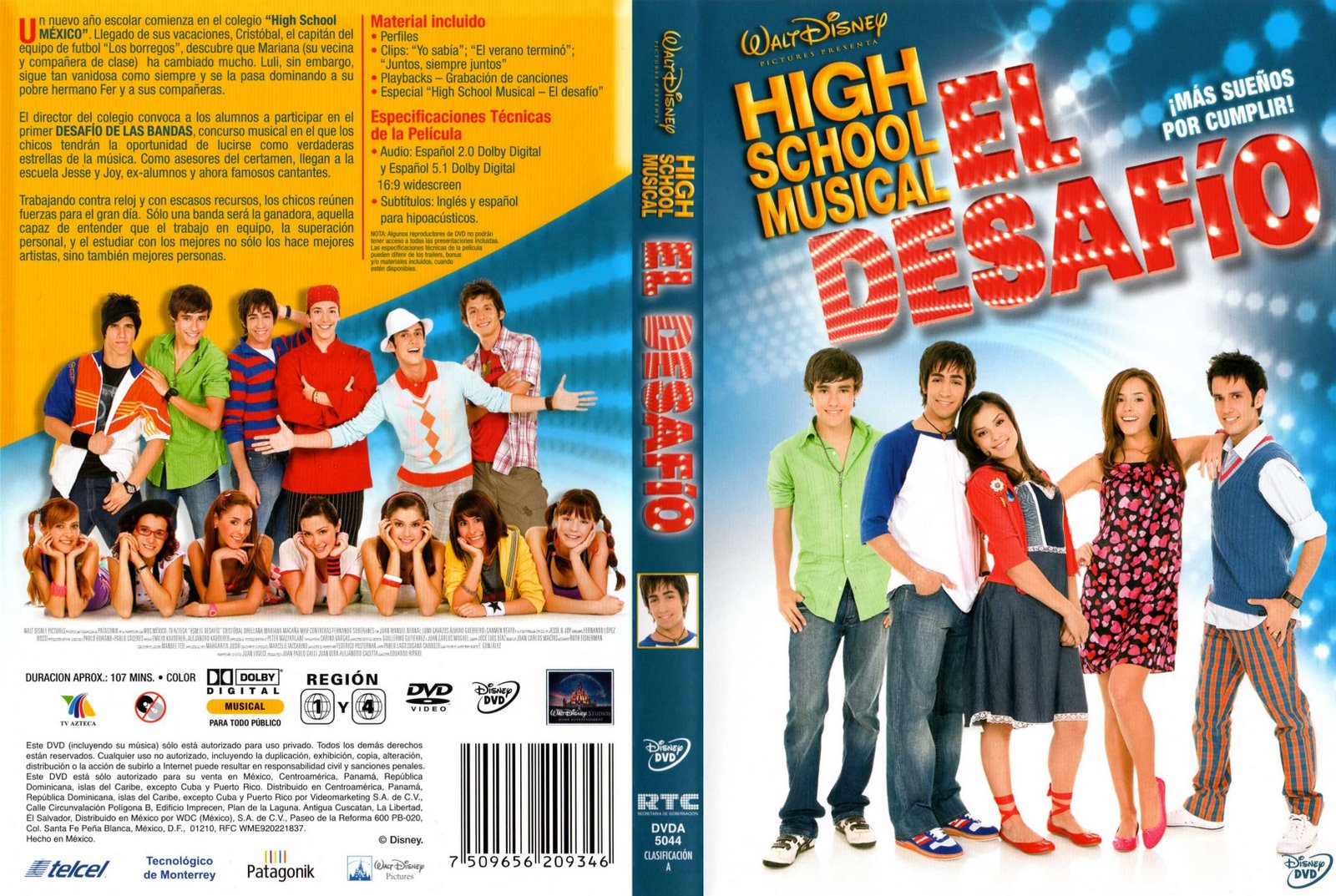 HIGH SCHOOL MUSICAL MEXICO: EL DESAFIO. WALT DISNEY PICTURES 2008. DVD.