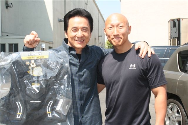 Jackie Chan and I on set rush hour 3.